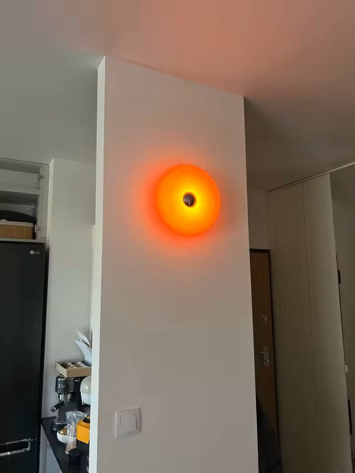 Customer photo review of Blown Glass Donut Lamp