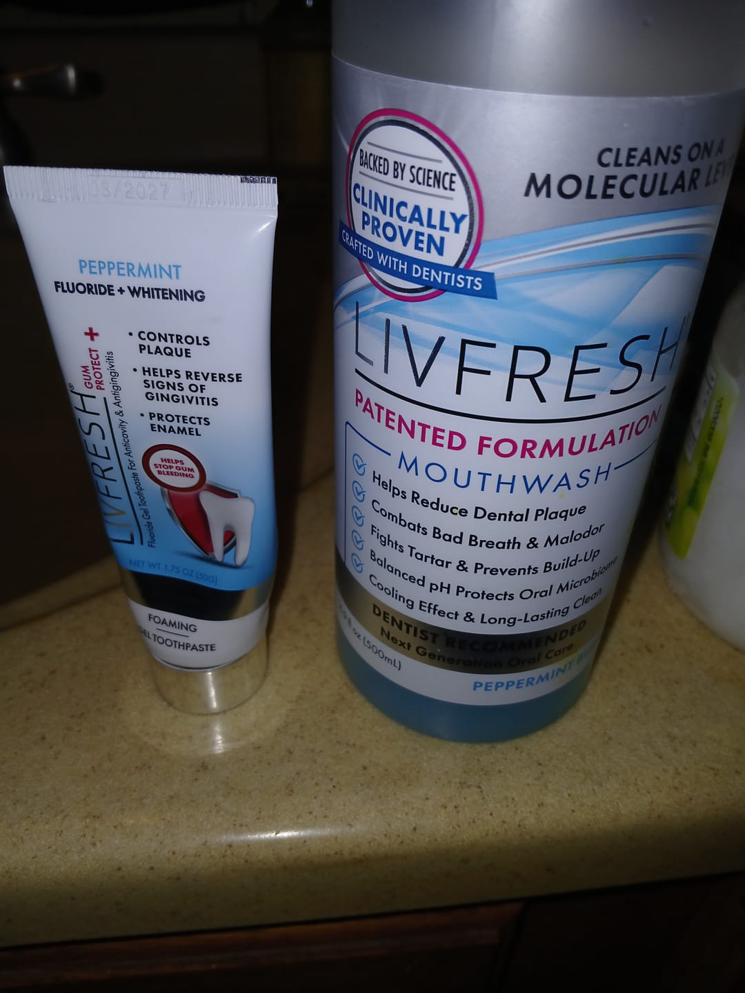 Customer photo review of LIVFRESH Mouthwash - 1 Pack (Subscription)