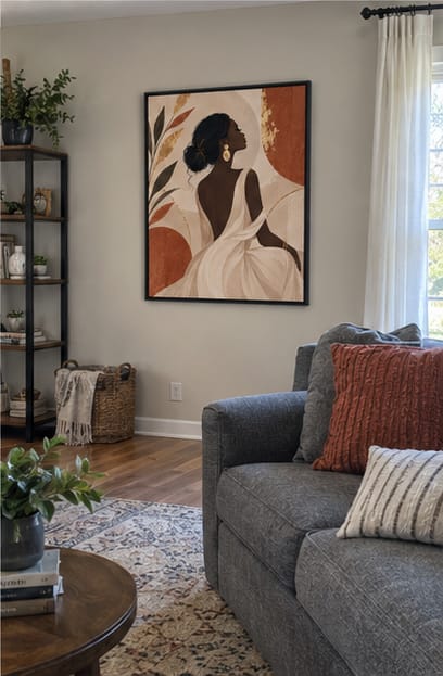 Customer photo review of Elegant Boho Woman Portrait Canvas Wall Art