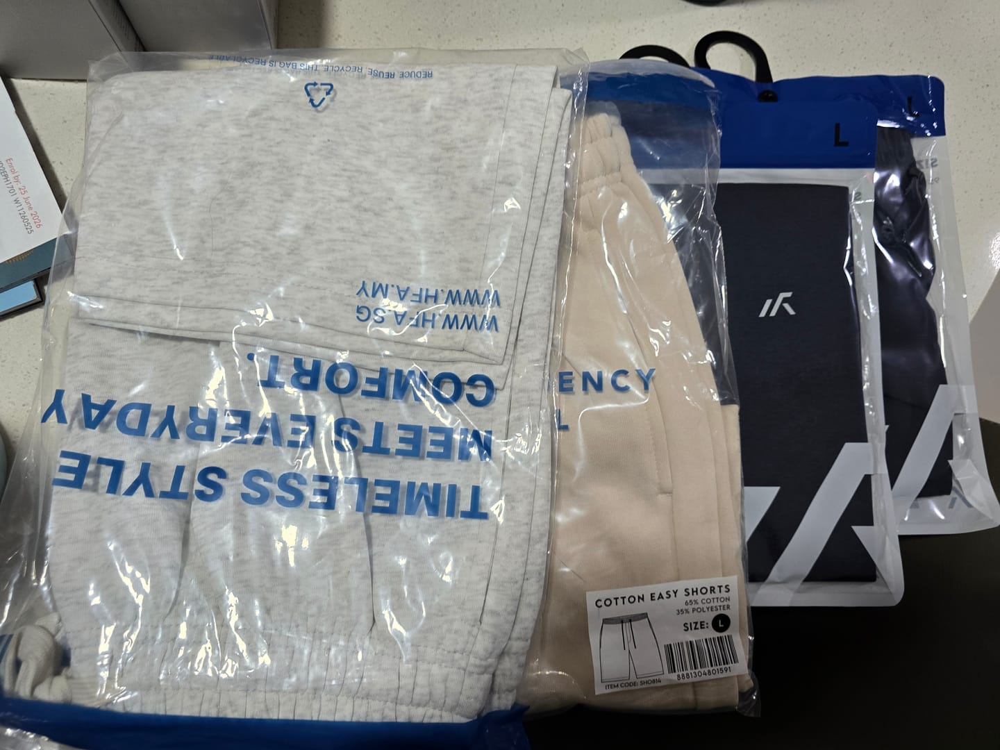 Customer photo review of Unisex Easy Cotton Sweat Shorts
