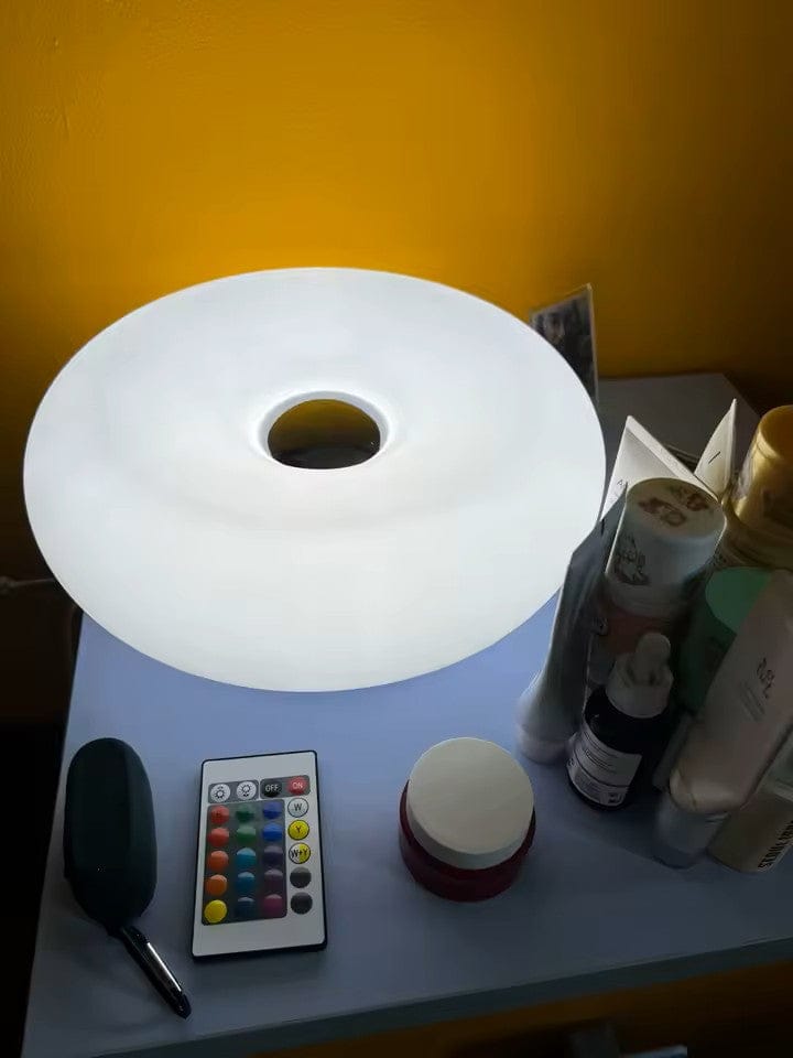 Customer photo review of Blown Glass Donut Lamp