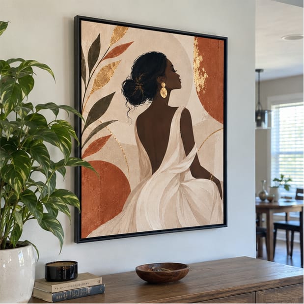 Customer photo review of Elegant Boho Woman Portrait Canvas Wall Art