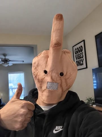 Customer photo review of Máscara Dedito - MoodPin™