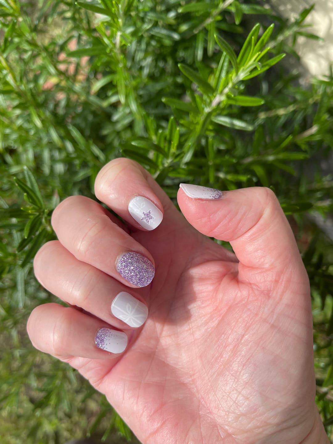 Customer photo review of NEW Periwinkle Starbow DIY Semicured Gel Nail Sticker Kit