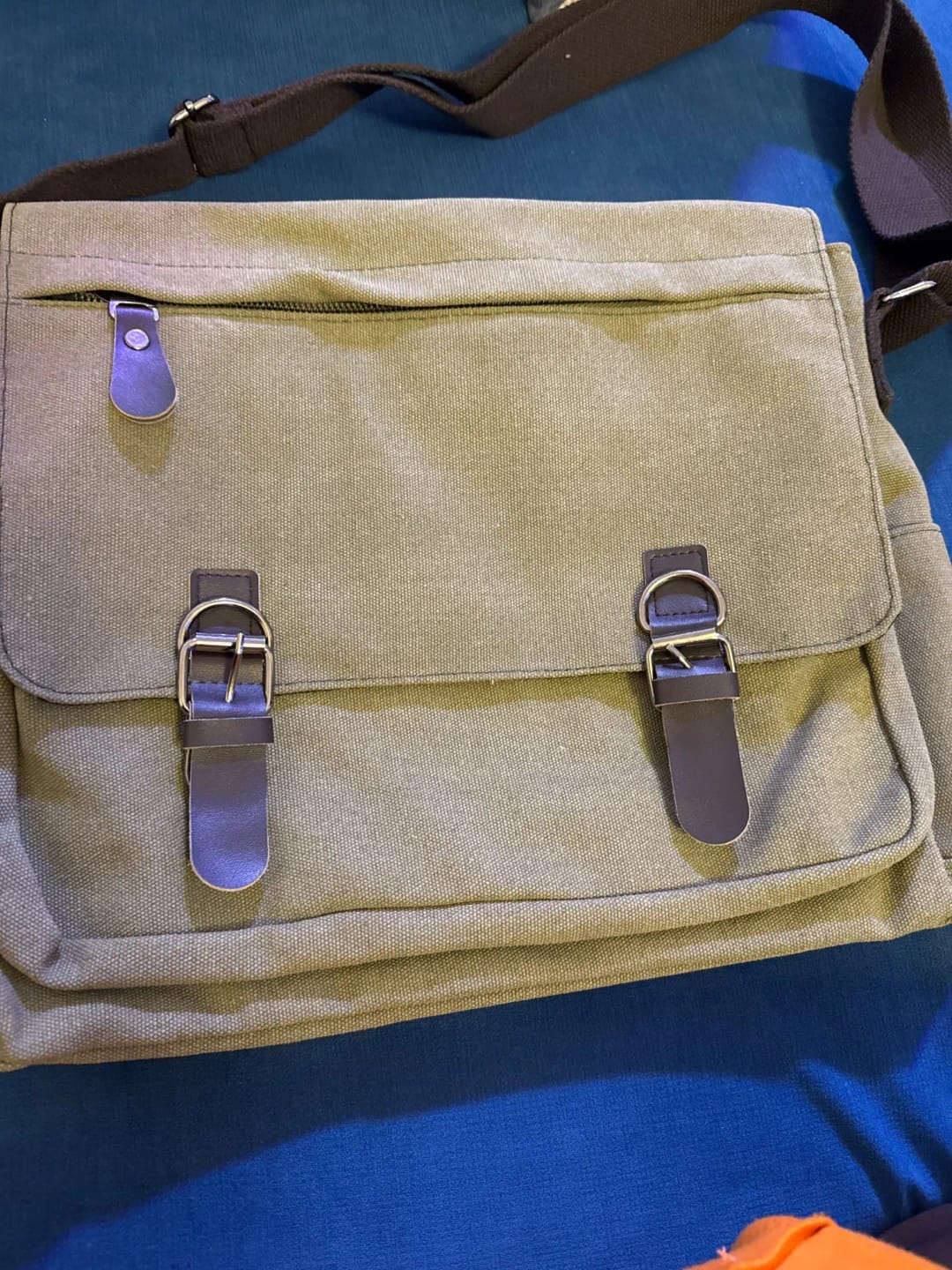 Customer photo review of Oil-Waxed Canvas Sling Bag