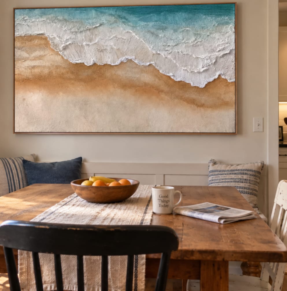 Customer photo review of Seafoam Drift-Sand Shoreline Painting