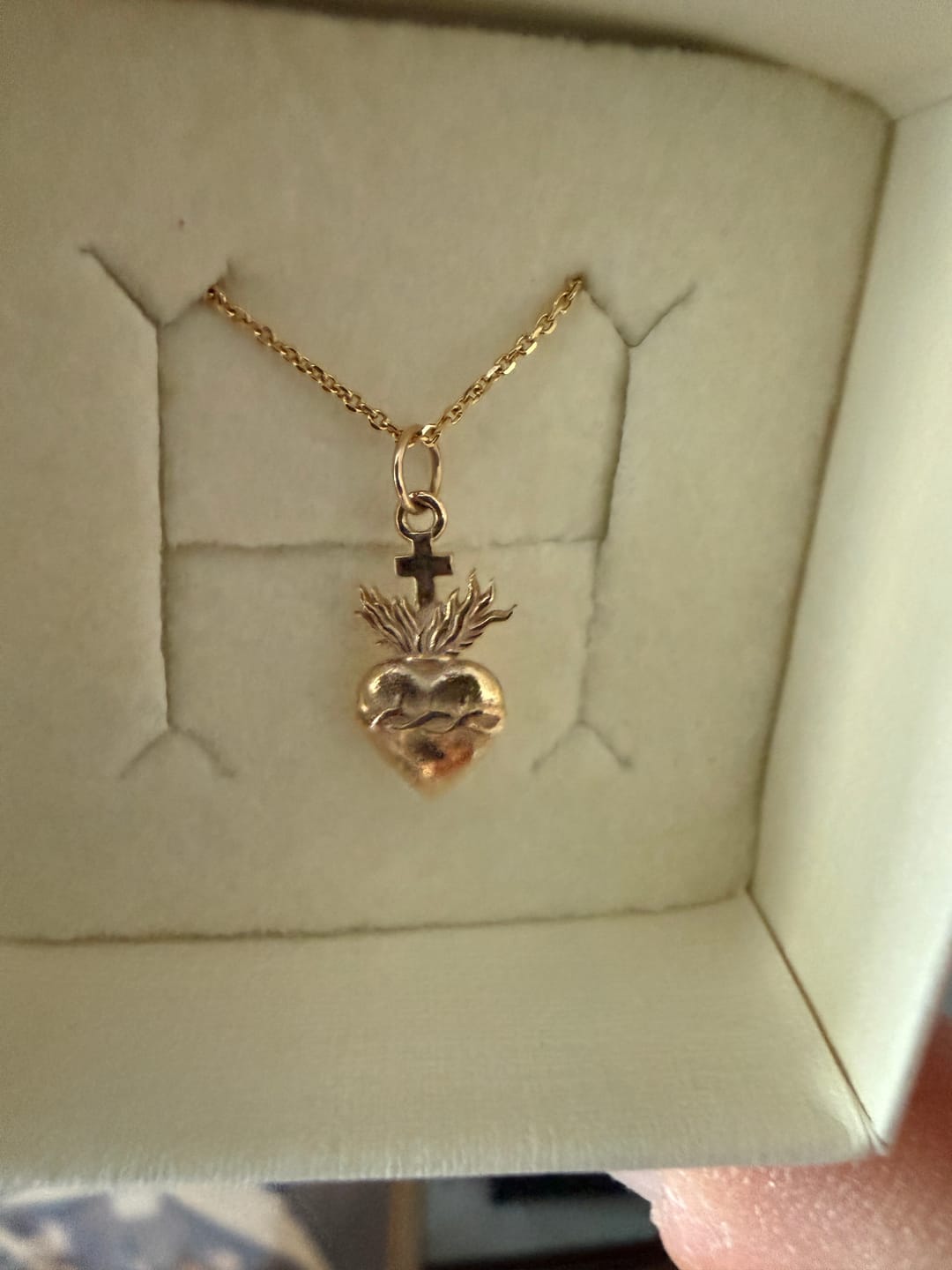 Customer photo review of 14K Corazon Sagrado Necklace