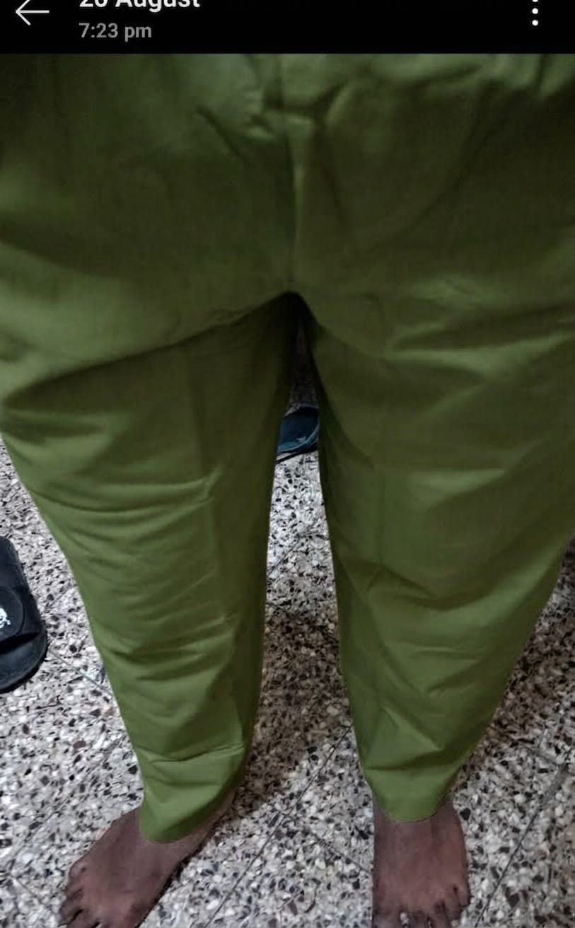 Customer photo review of Men Olive Green Cotton Pant