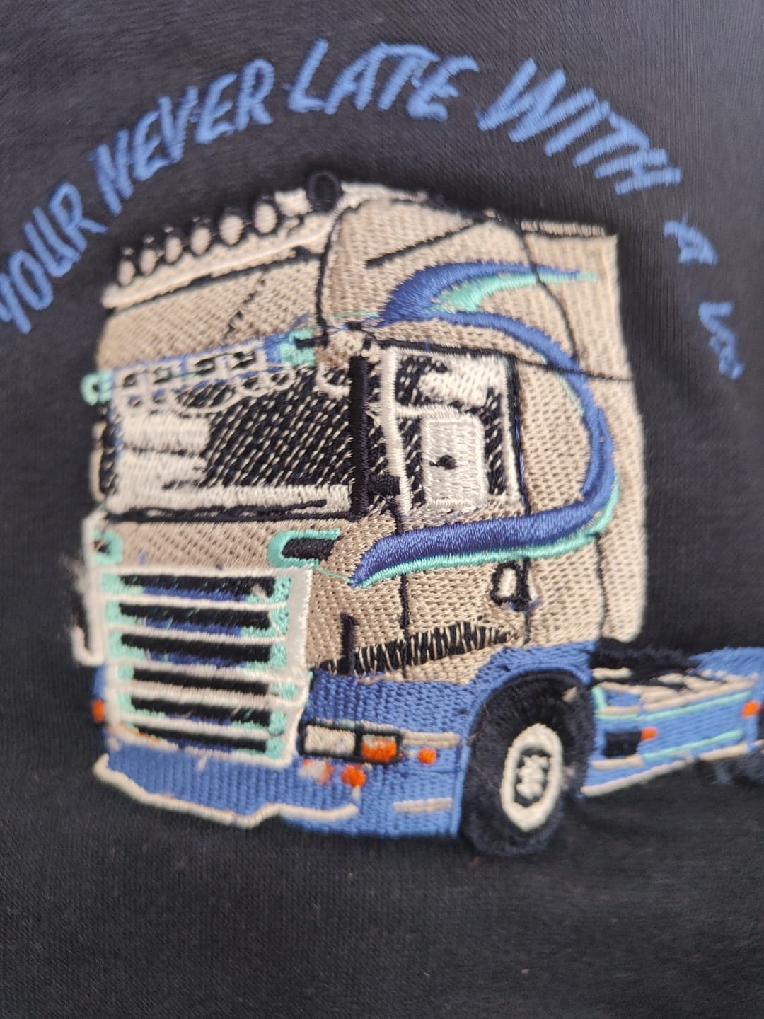 Customer photo review of Kids Blue Lorry Hoodie