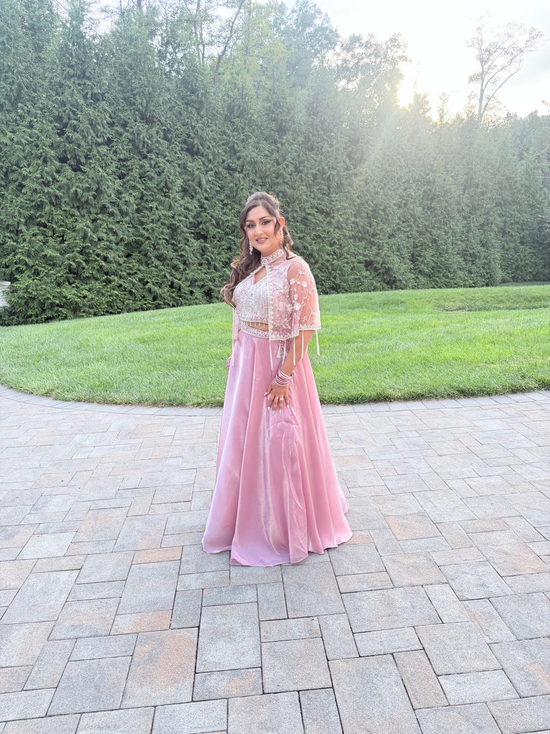 Customer photo review of Blush Pearl Cape Lehenga Set