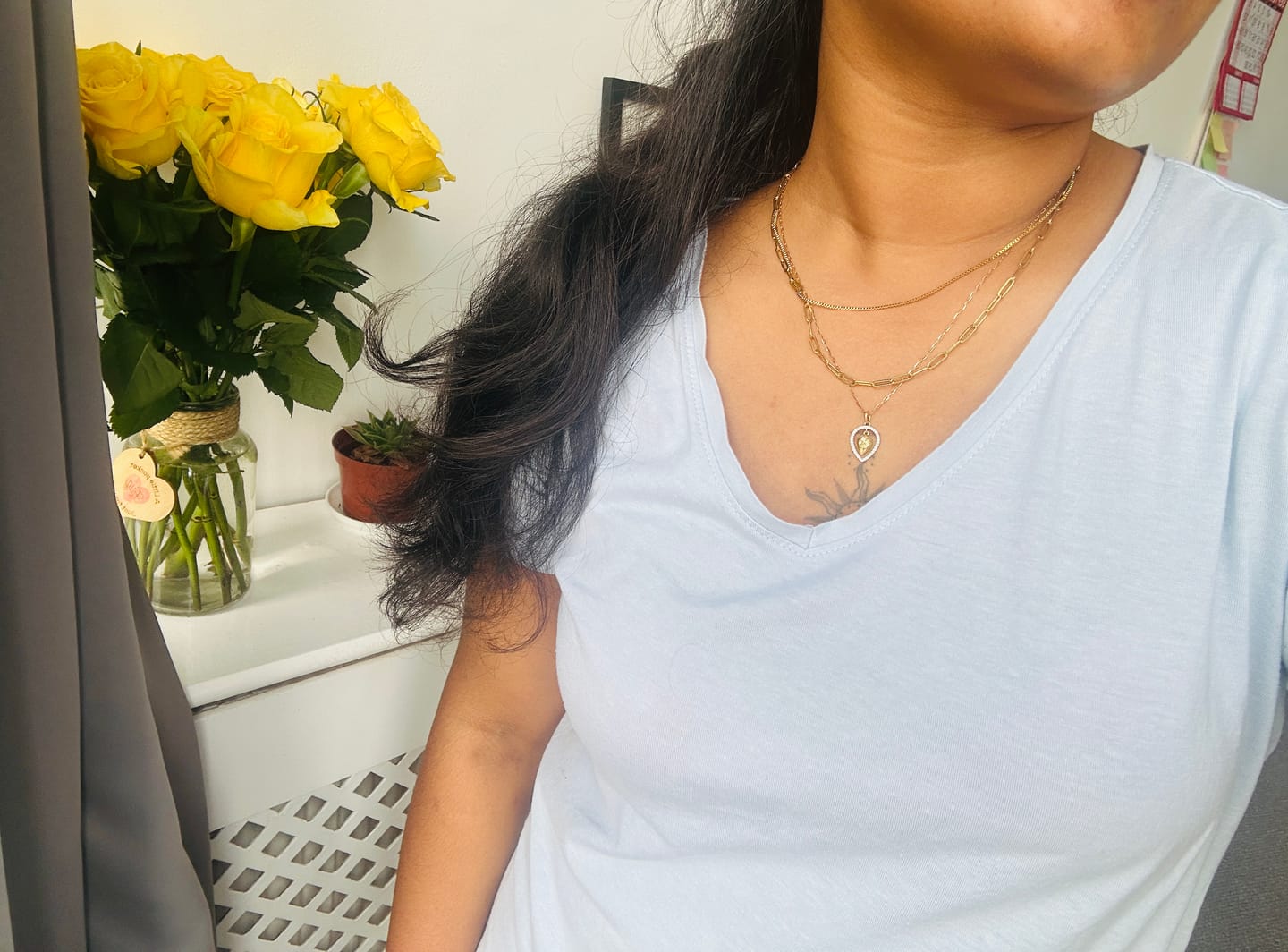 Customer photo review of Amanda Layered Gold Chain  Necklace