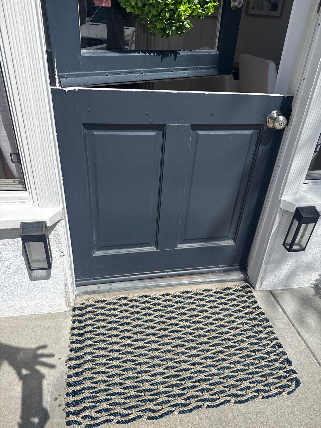 Customer photo review of Sand + Navy Doormat