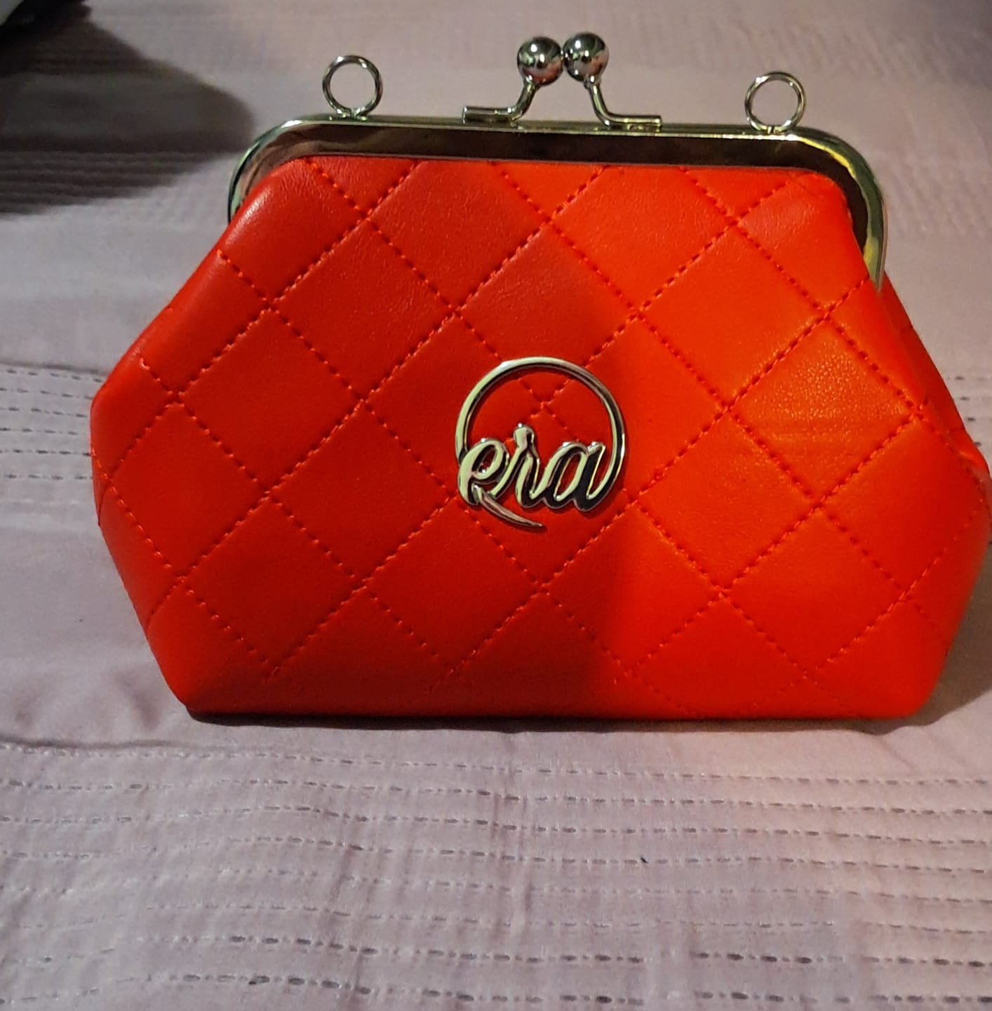 Customer photo review of ERA Mini Kisslock Chain Bag – Red
