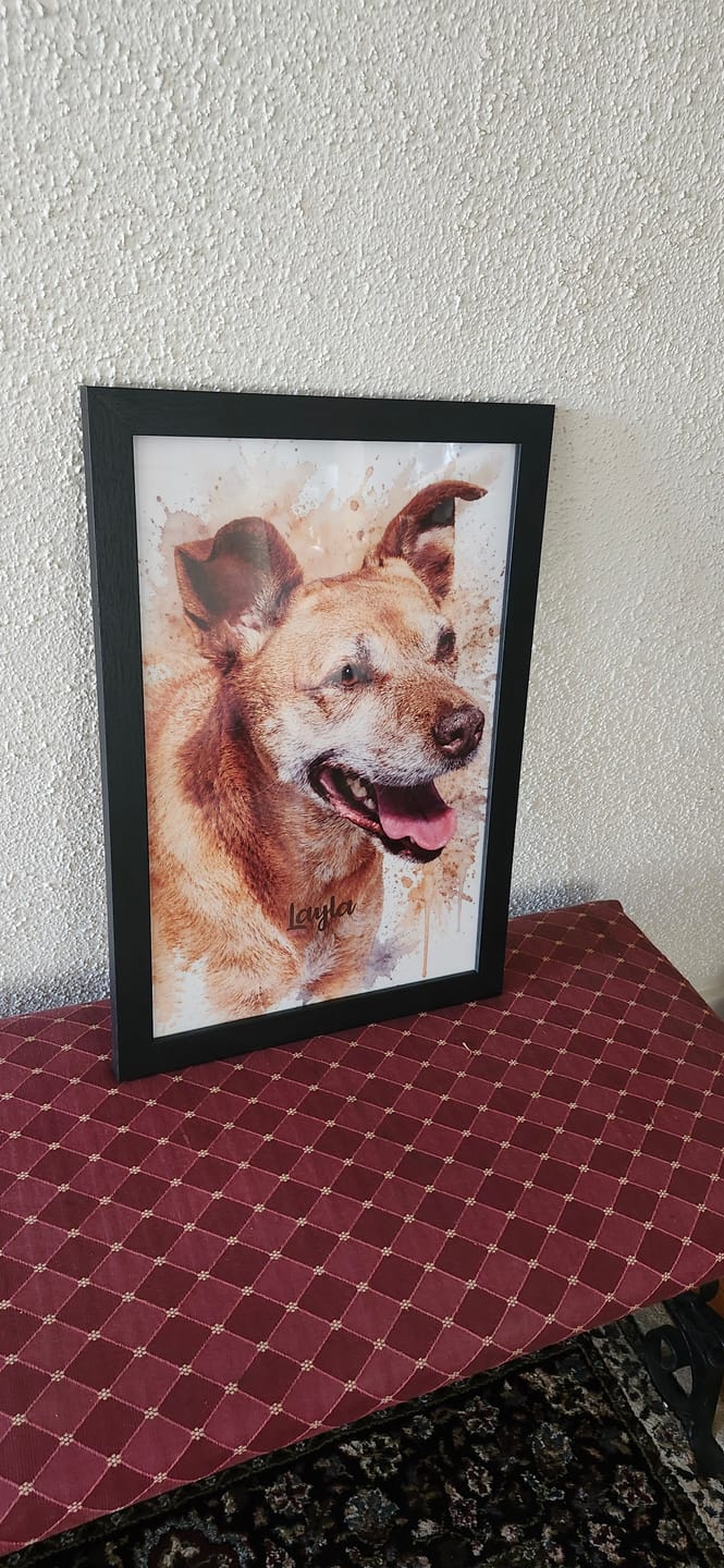 Customer photo review of Watercolor Realistic Portrait - Personalized Poster