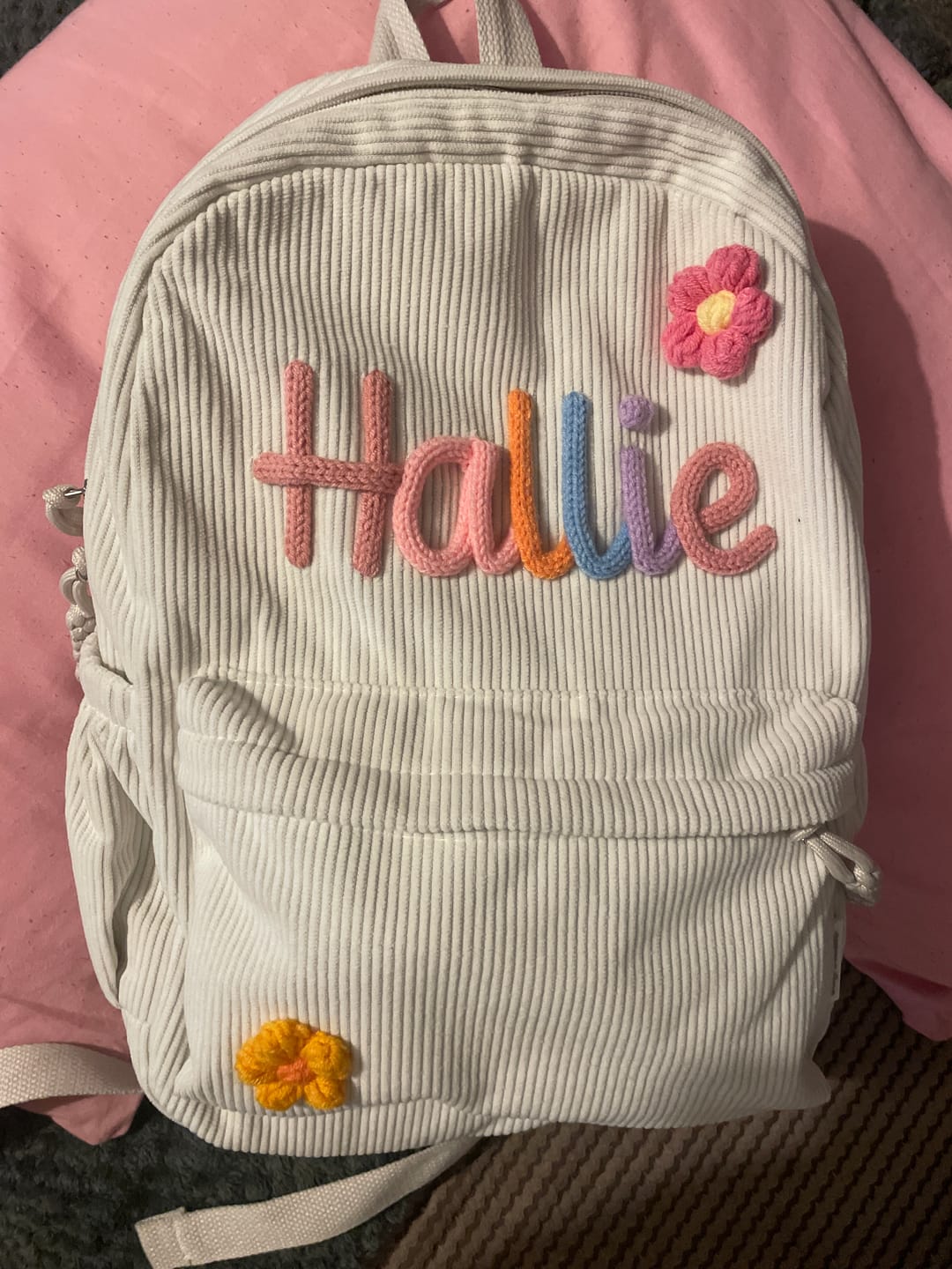 Customer photo review of K&C - Personalized Knitted Backpack