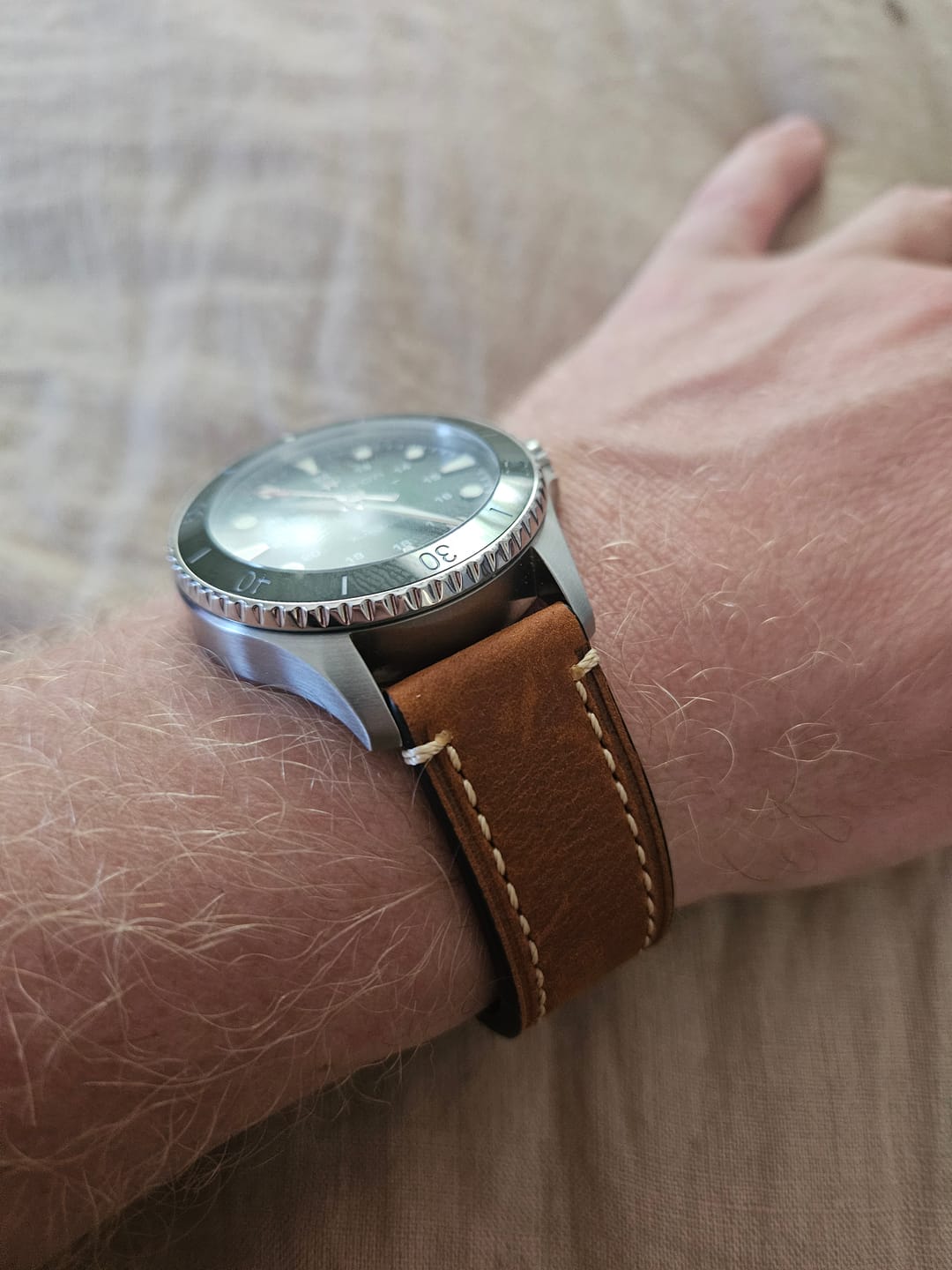Customer photo review of Leather - Border Stitch Hazelnut Brown