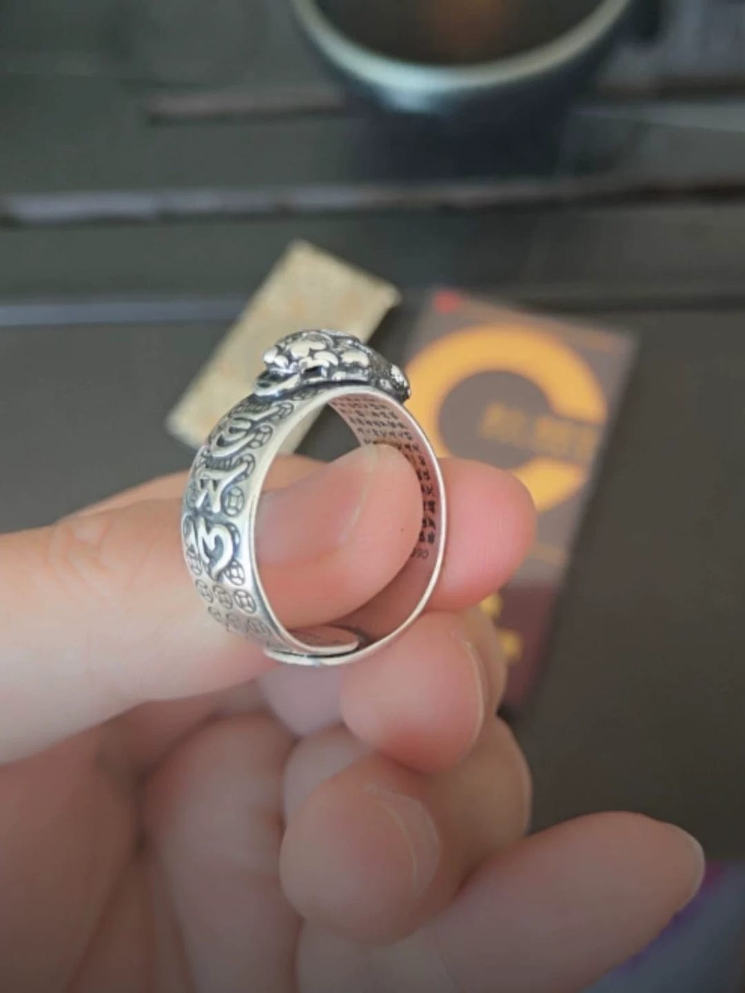 Customer photo review of FREE Today: FengShui Pixiu Mantra Ring for Wealth Success & Protection
