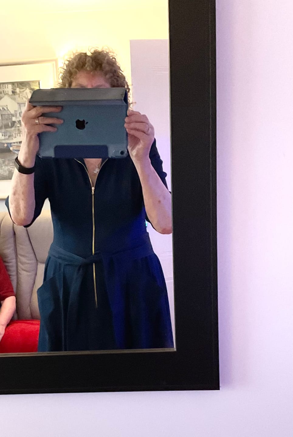 Customer photo review of The 'Zip Pocket' Dress in Super Soft Denim