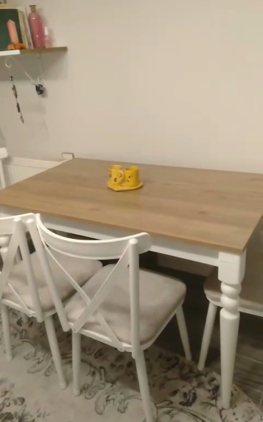 Customer photo review of Rani JC120 Mutfak Masa Sandalye Takımı Sepet Ceviz - Beyaz