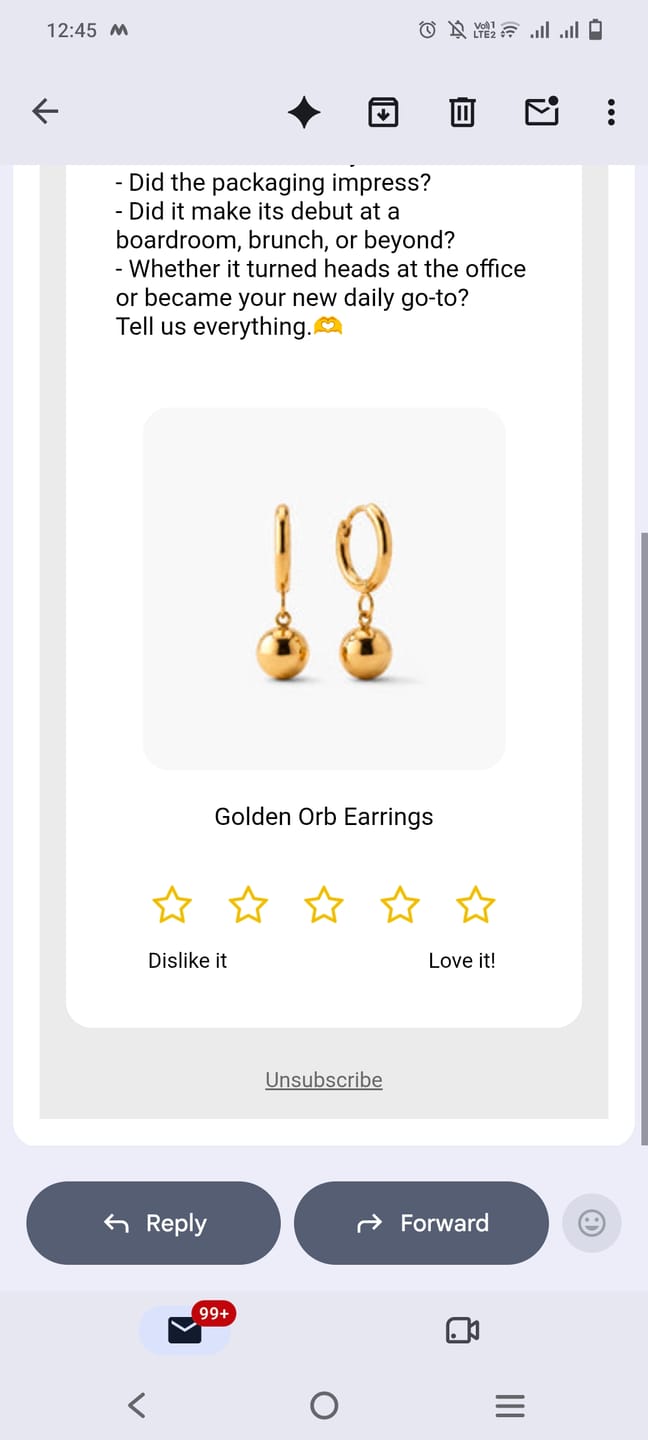 Customer photo review of Golden Orb Earrings