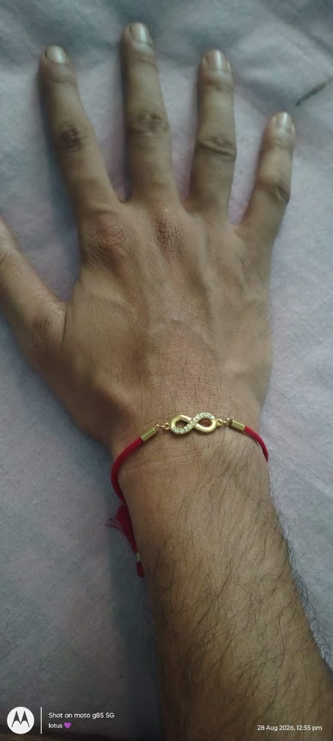 Customer photo review of Prosperity Crystal Infinity Rakhi