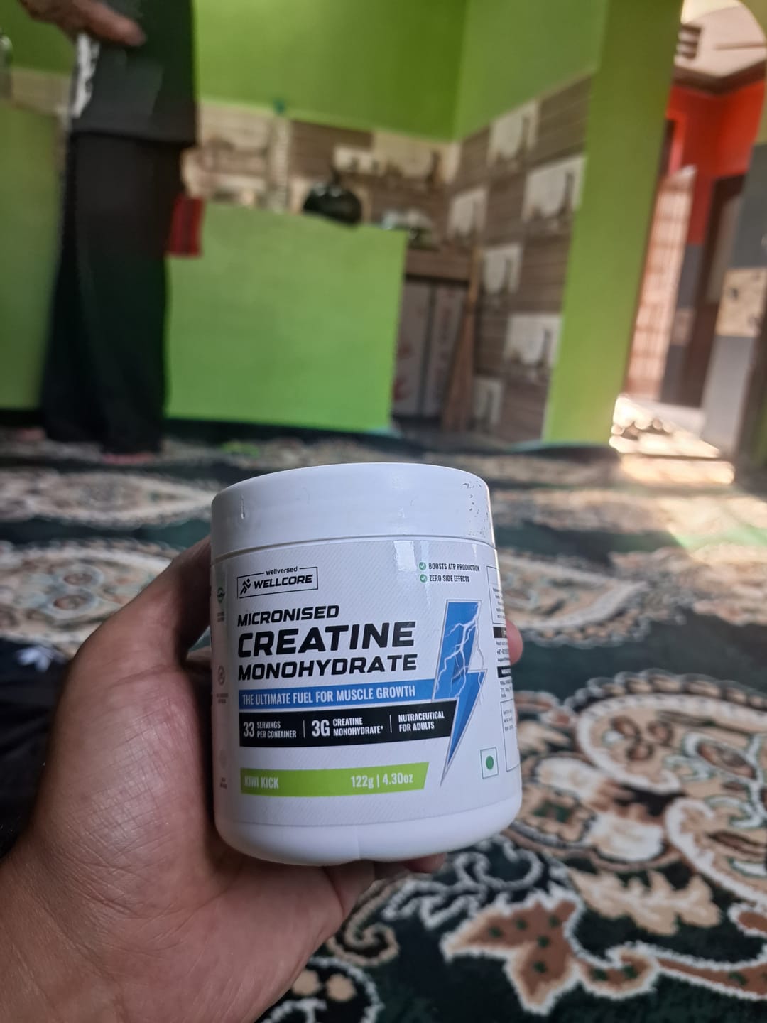 Customer photo review of Wellcore - Pure Micronised Creatine Monohydrate | Kiwi Kick (122g, 33 servings)