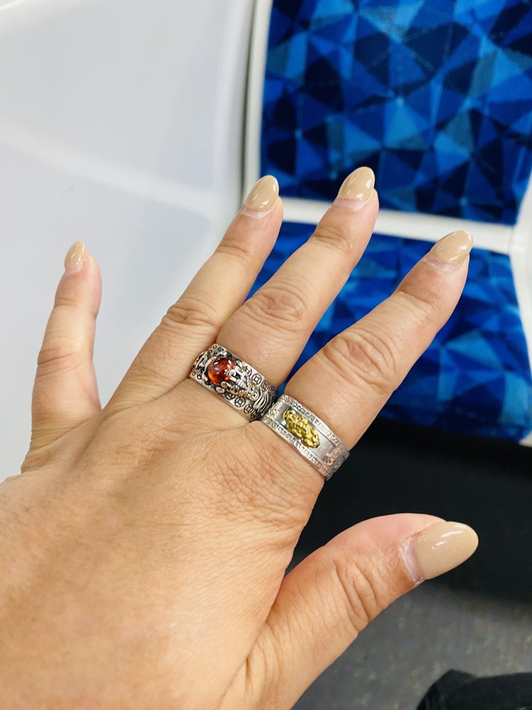 Customer photo review of FREE Today: Wealth & Protection Garnet Pixiu Blessing Mantra Ring