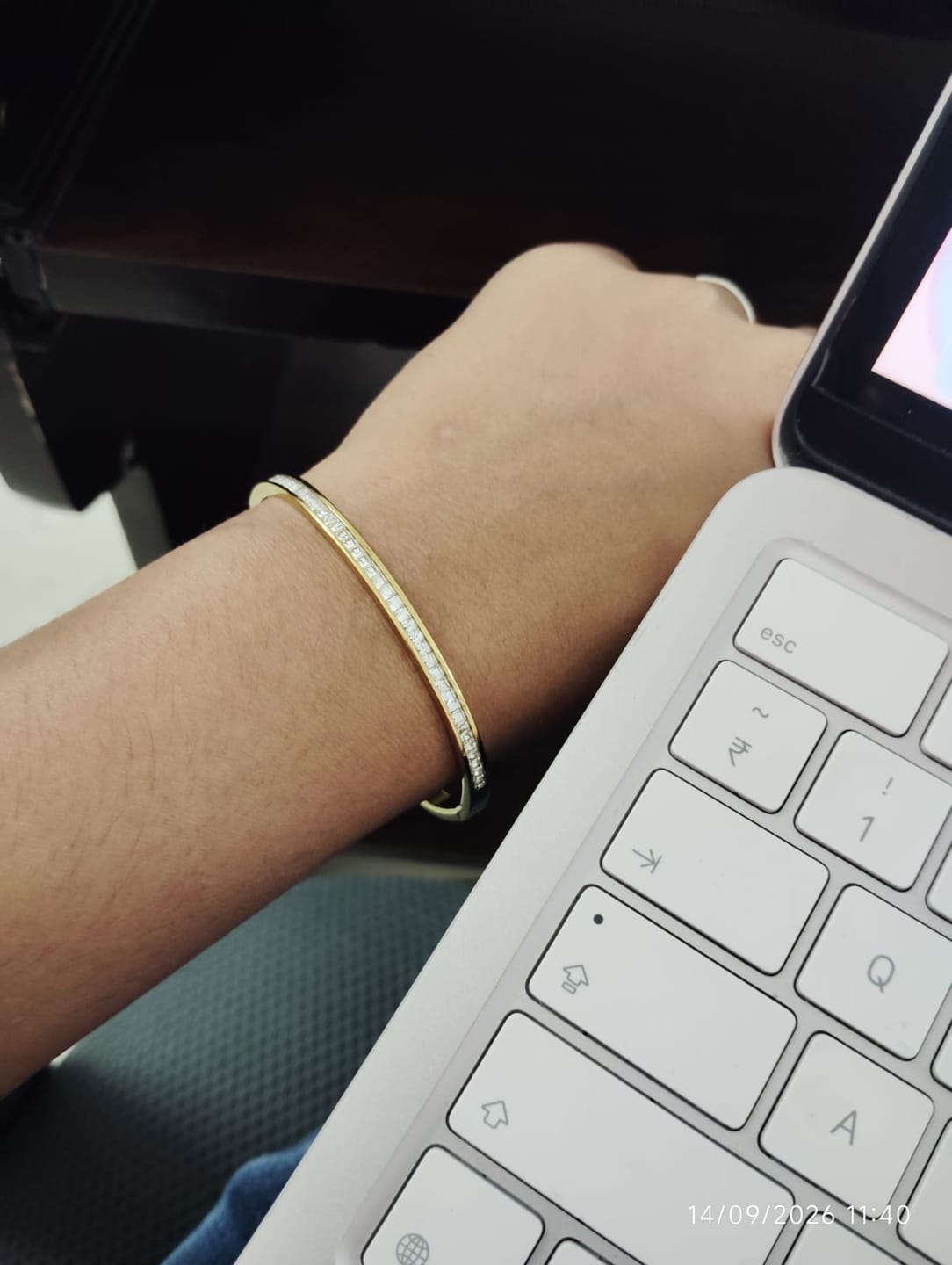 Customer photo review of Sparkling Line Bangle Bracelet