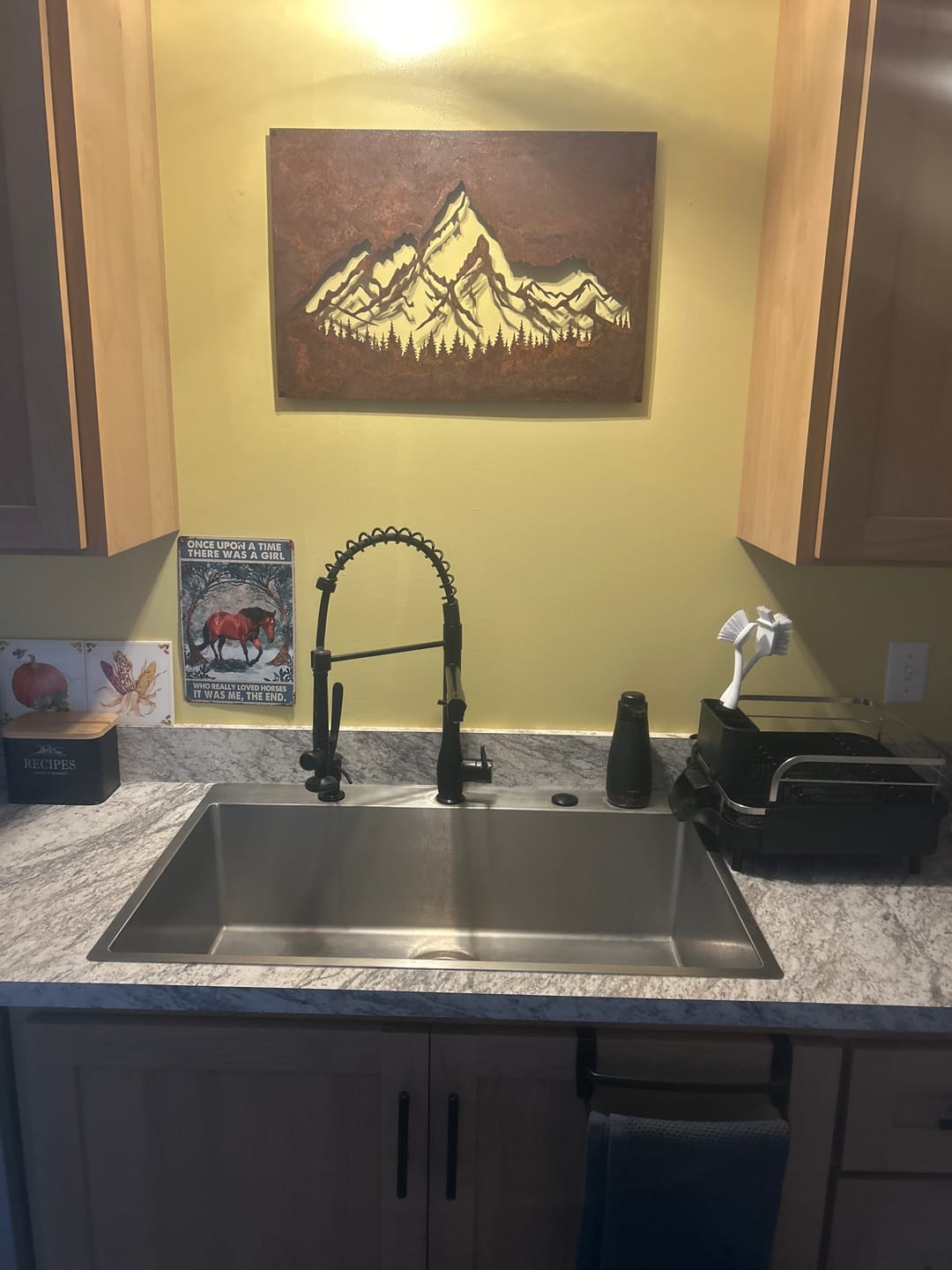 Customer photo review of Rusty Mountain Metal Wall Art