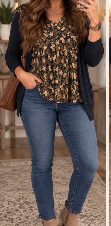 Customer photo review of Blossoms Tiered V Blouse
