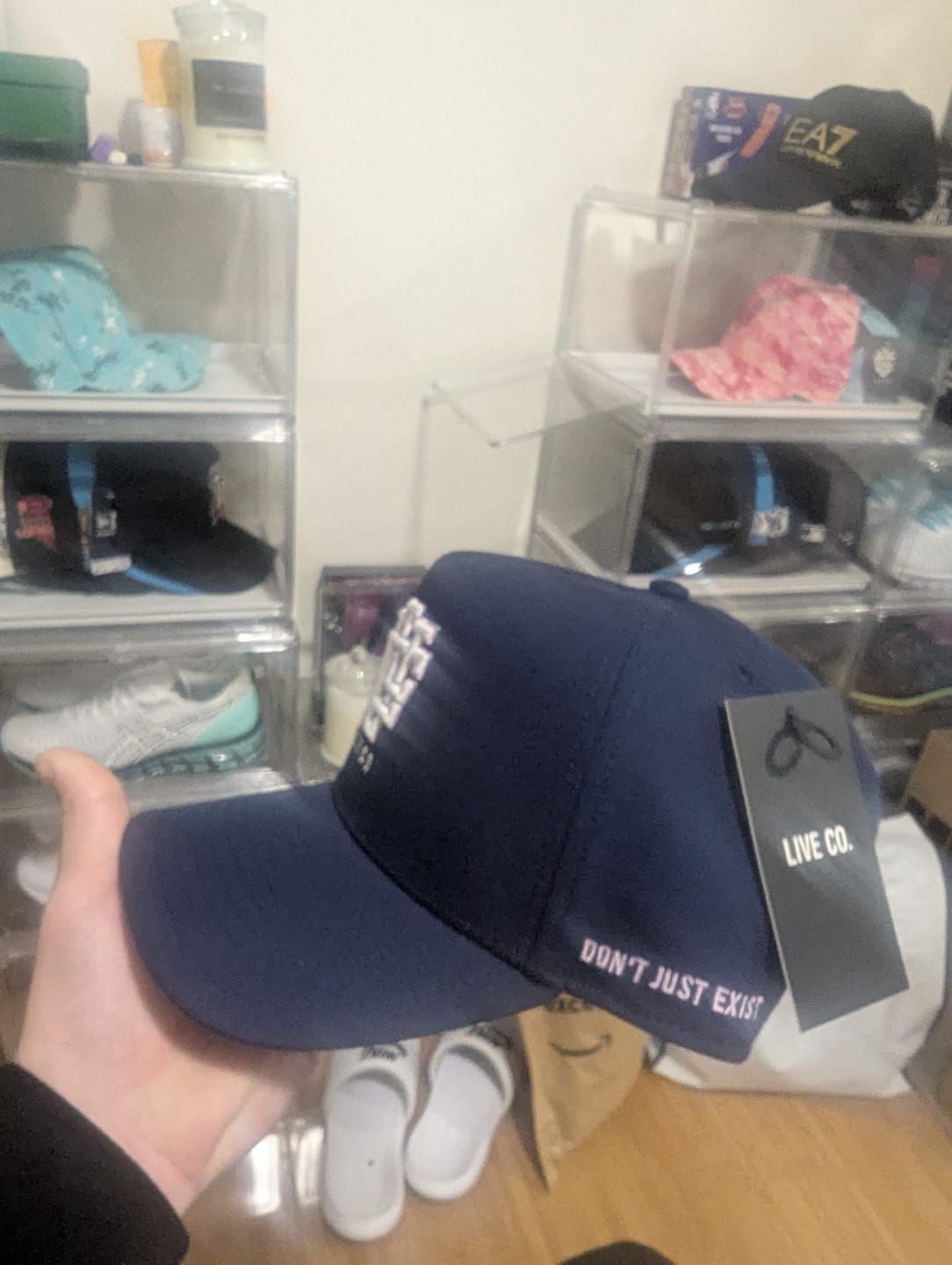 Customer photo review of CLASSIC FIT Premium Blend Navy Blush A-Frame