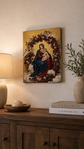 Customer photo review of Custom Pearl Art - For Family - Personalized Religious Canvas Kit
