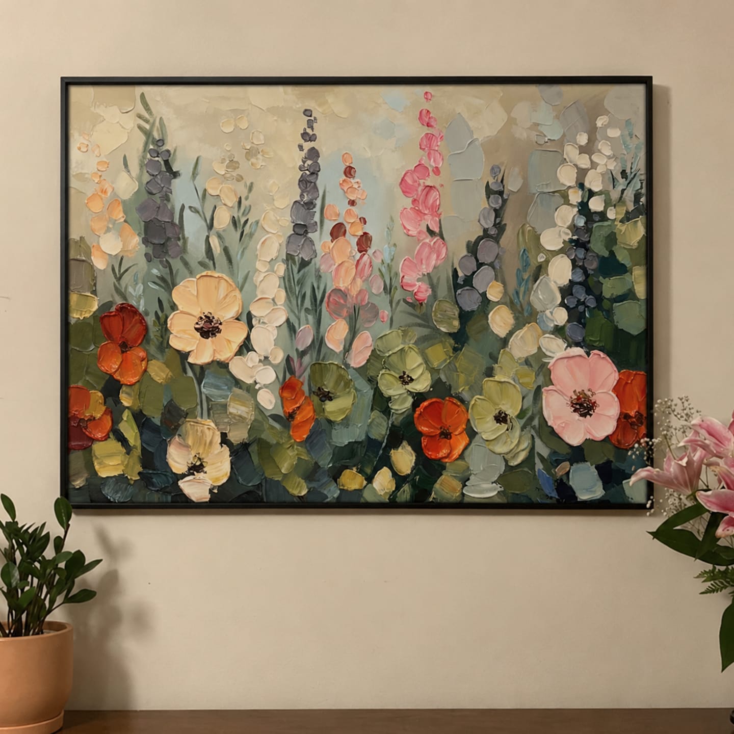Customer photo review of Colorful Flower Abstract Textured Wall Art #FP137
