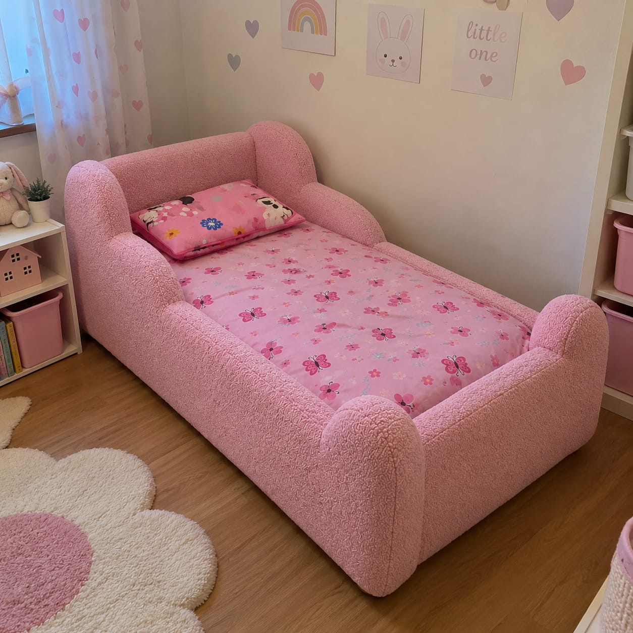 Customer photo review of Premium Pink Single Kids Bed