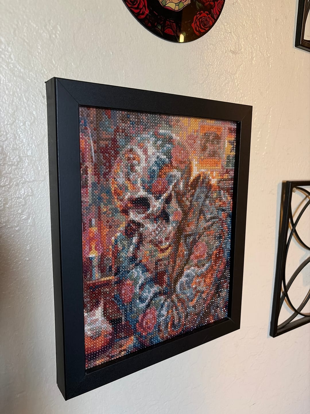 Customer photo review of Sugar Skull Leather Jacket (Diamond Painting)