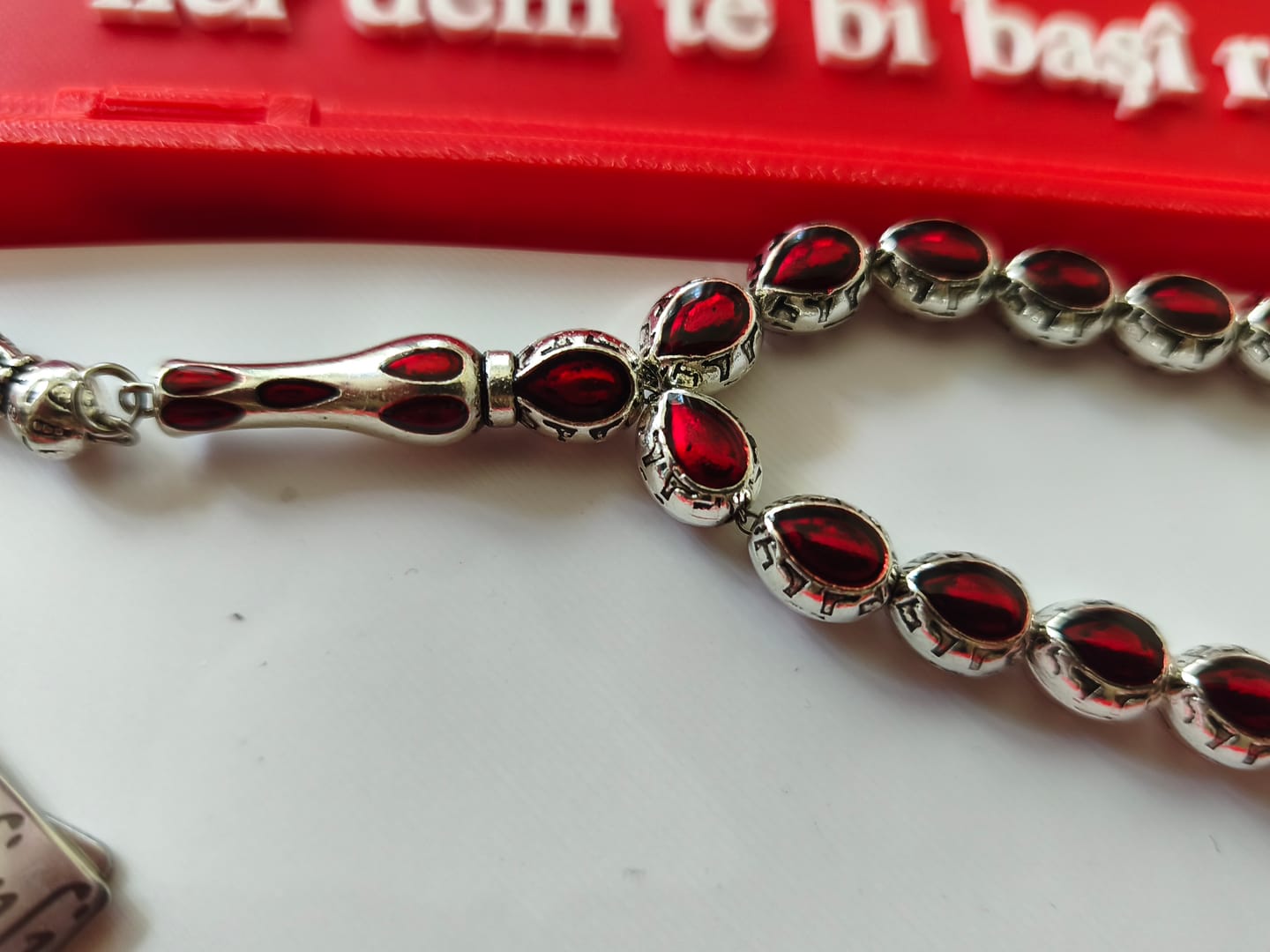 Customer photo review of Personalisierte Gebetskette (Tesbih)  – Zamak-Guss mit individueller Geschenkbox