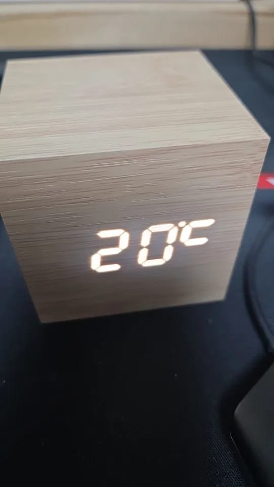 Customer photo review of Nocturne Cube Alarm Clock