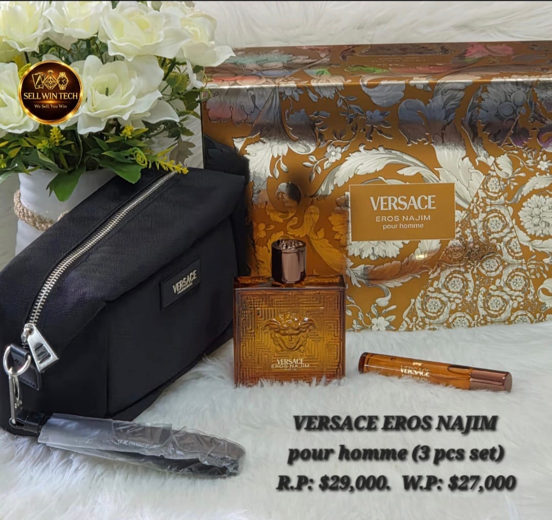 Customer photo review of Versace Eros Najim Parfum Pour Homme 3pc Gift Set - 3.4 oz Spray, Travel Size & Pouch