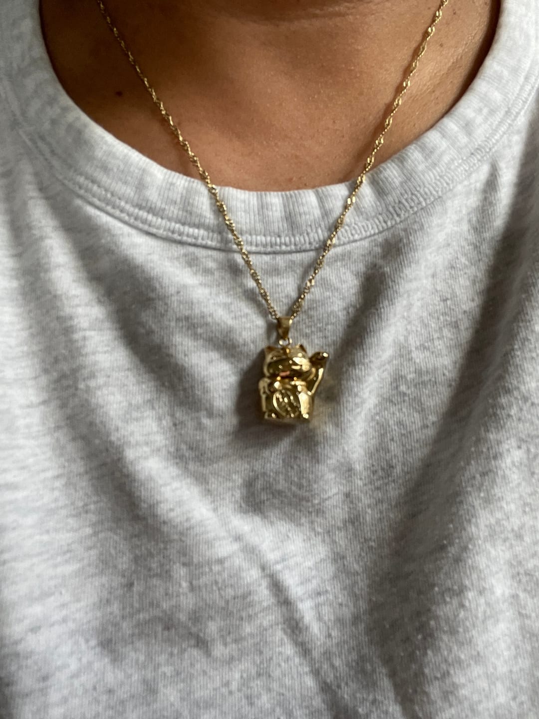 Customer photo review of Lucky Cat Happiness Necklace