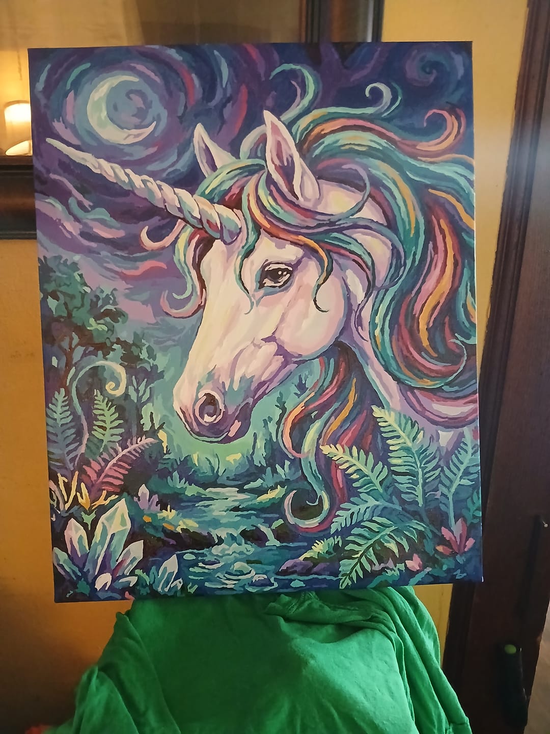 Customer photo review of Mystic Forest Unicorn (Paint by Numbers)