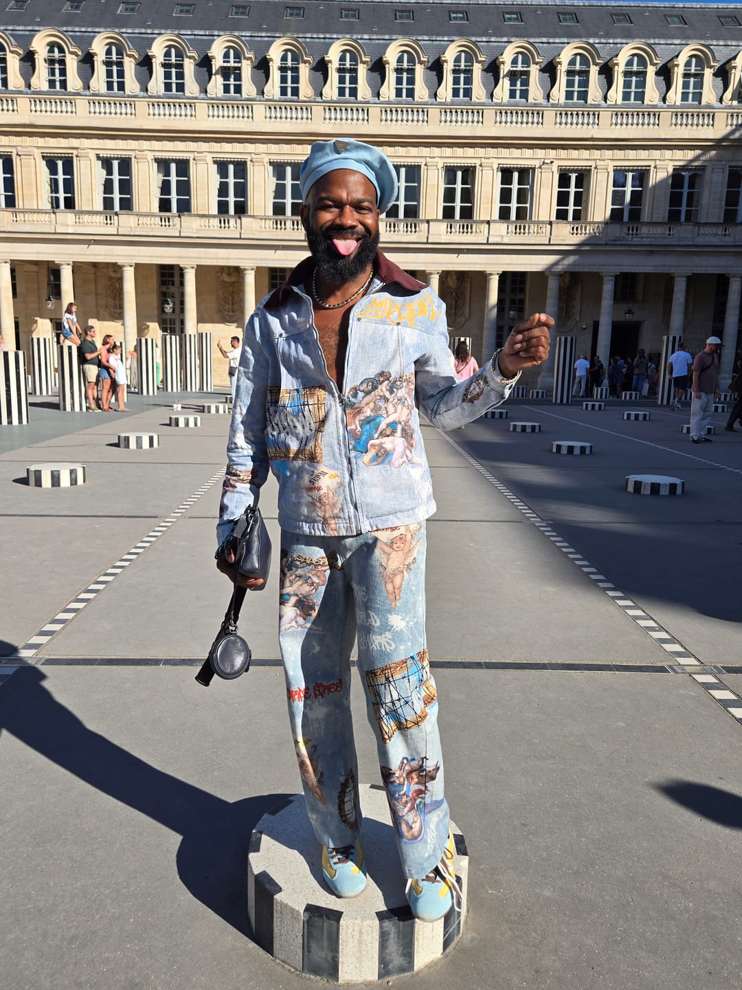 Customer photo review of Artistic Patches Graphic  Distressed Denim Jacket - 2573