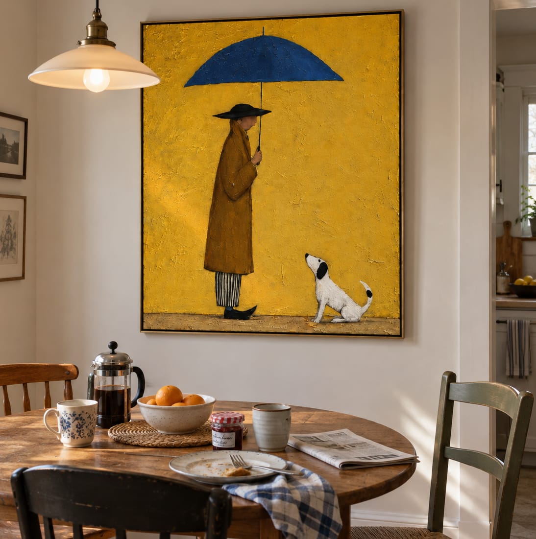 Customer photo review of Blue Shelter-Umbrella Walker Dog Painting