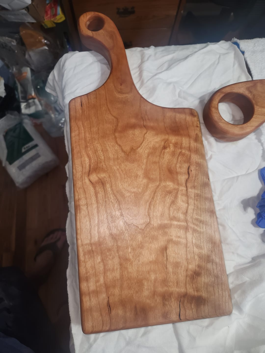 Customer photo review of 17.5x7" Small Free Flow Charcuterie Board Acrylic Router Template