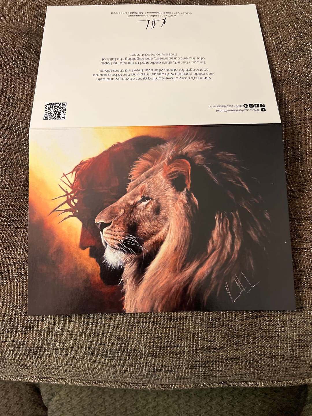 Customer photo review of "The Lion of Judah" Thank You Greeting Card