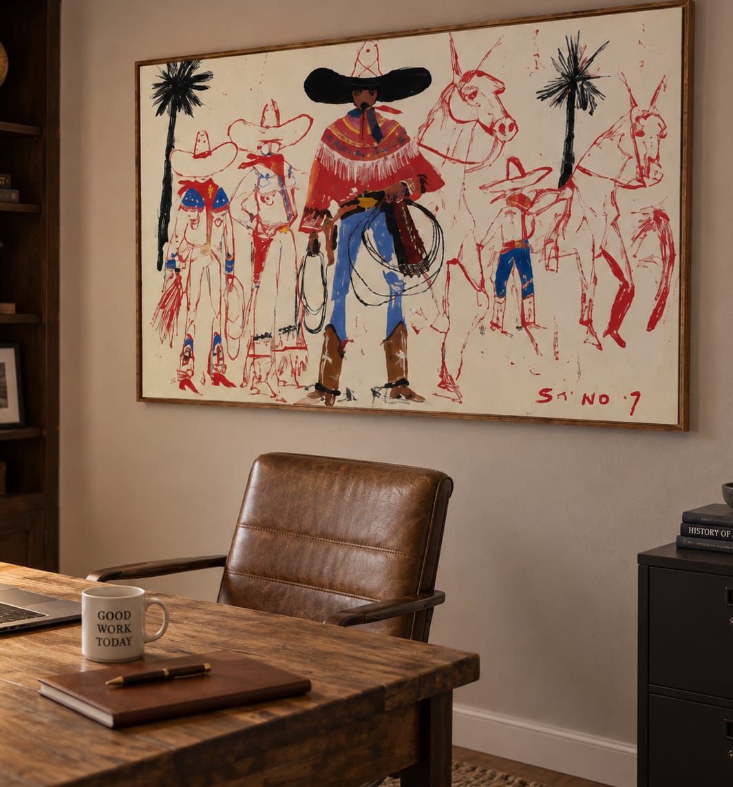 Customer photo review of Frontier Gathering-Cowboy Group Painting