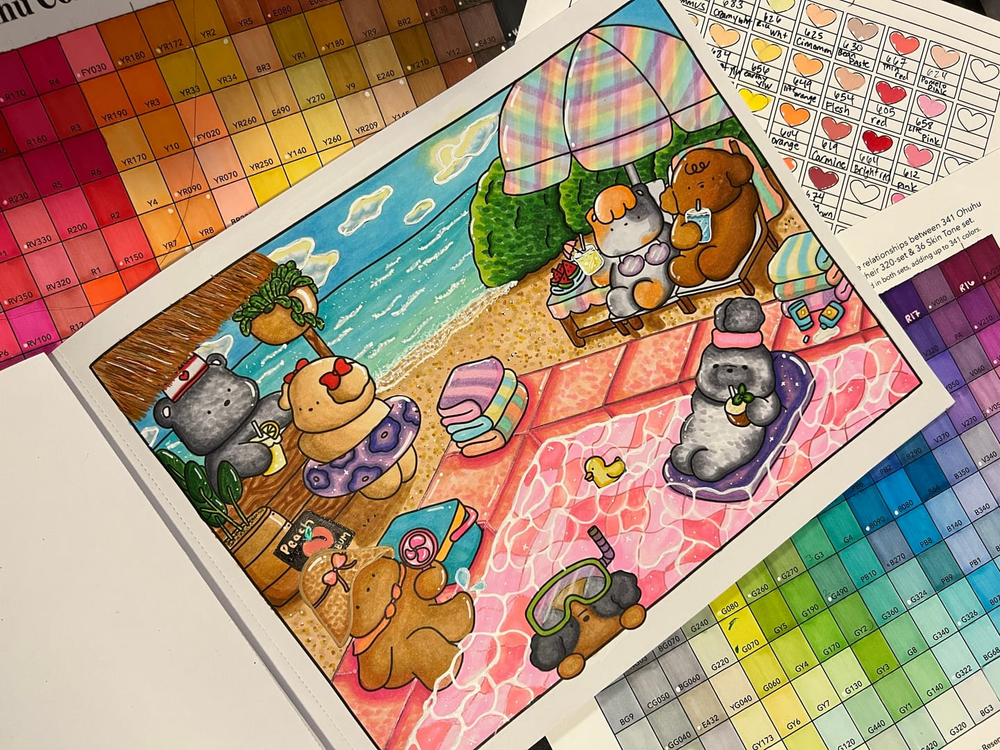 Customer photo review of Ohuhu Honolulu 36 Skin Tone Colors Dual Tips Portrait Alcohol Art Markers (New Color Codes)