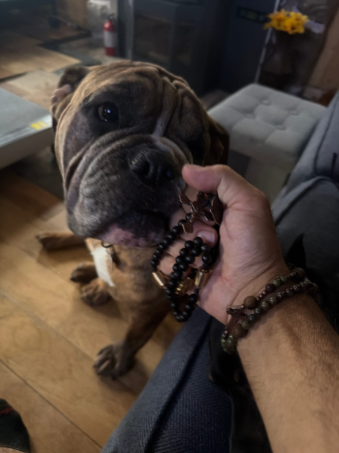 Customer photo review of Bullet and Matte Onyx Bead Rosary