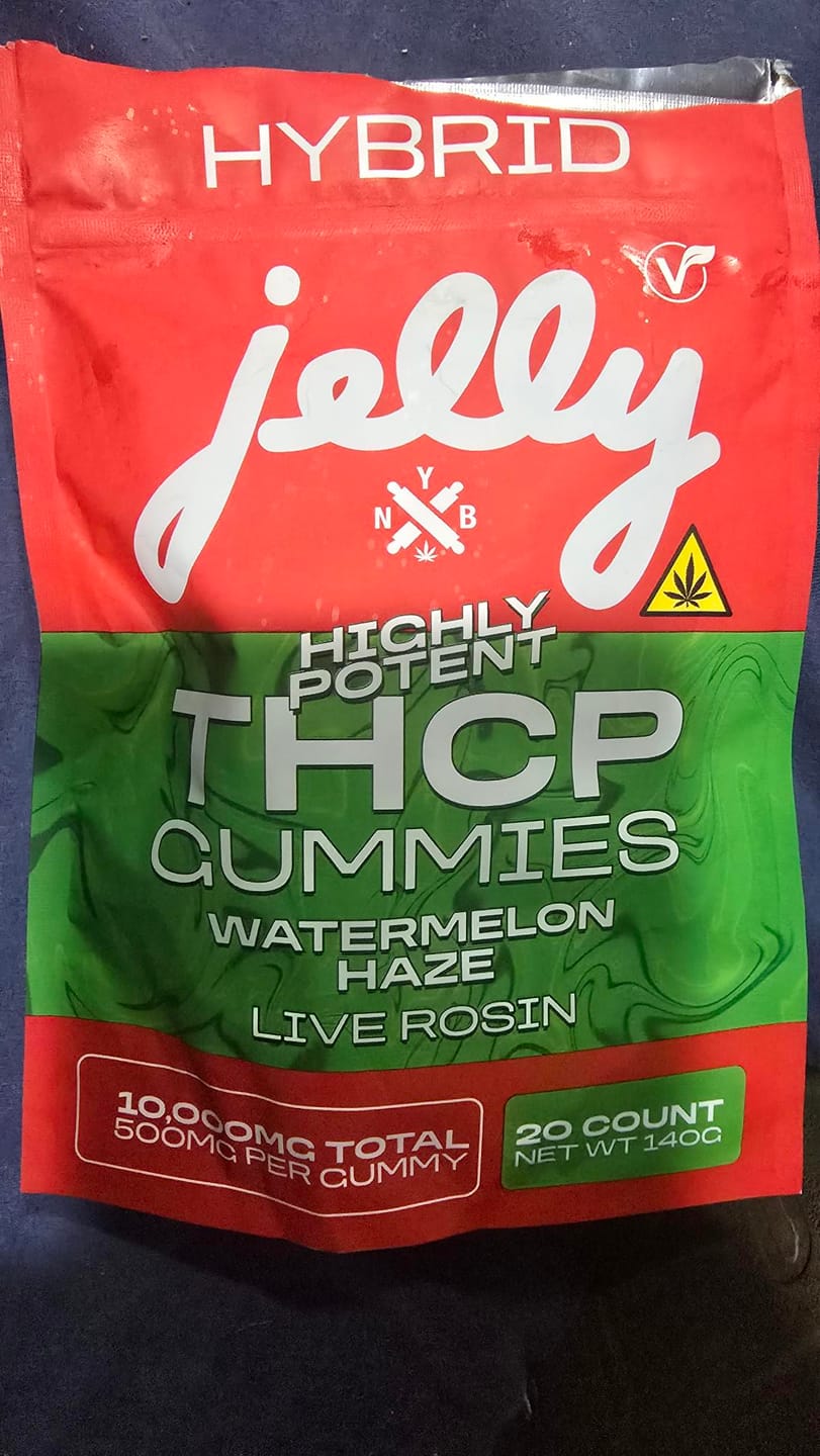 Customer photo review of Jelly THCP Live Rosin Gummies — Watermelon Haze