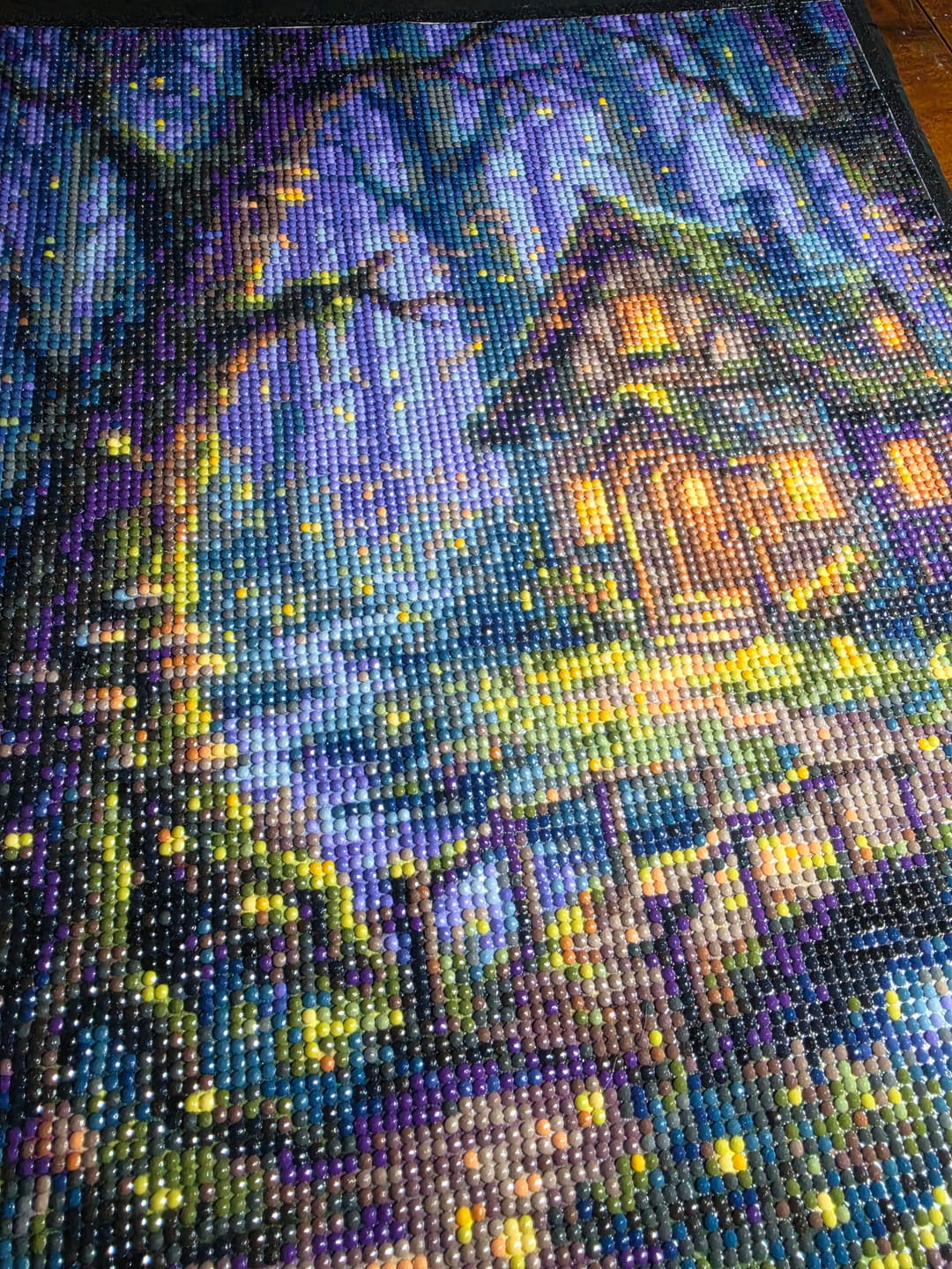 Customer photo review of Enchanted Forest Fireflies Cottage (Diamond Painting)