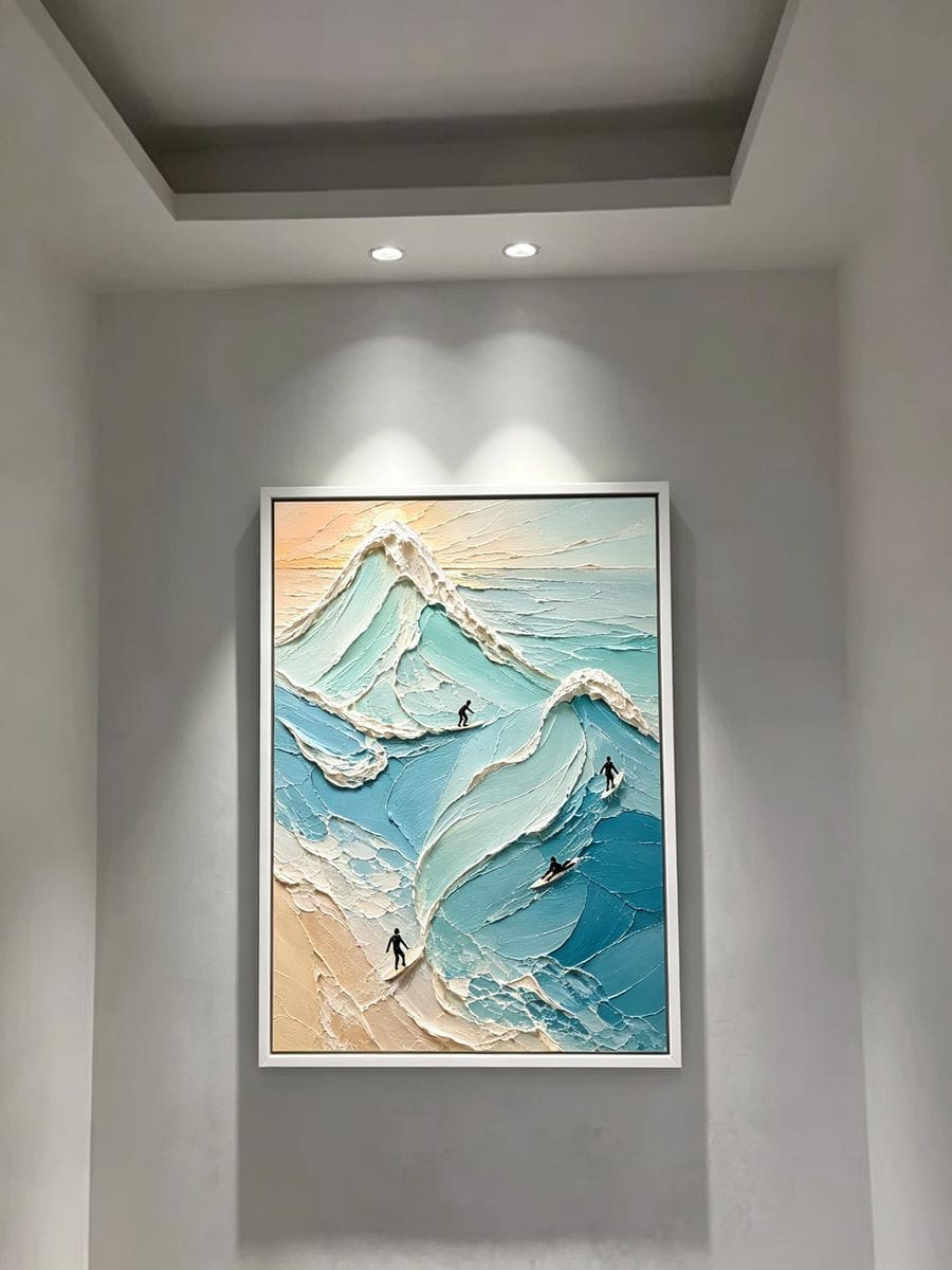 Customer photo review of Surfing Wave Texture Painting #SG112